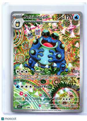 2025 Pokemon—Seismitoad #105/086 Black Bolt—Illustration Rare Holo