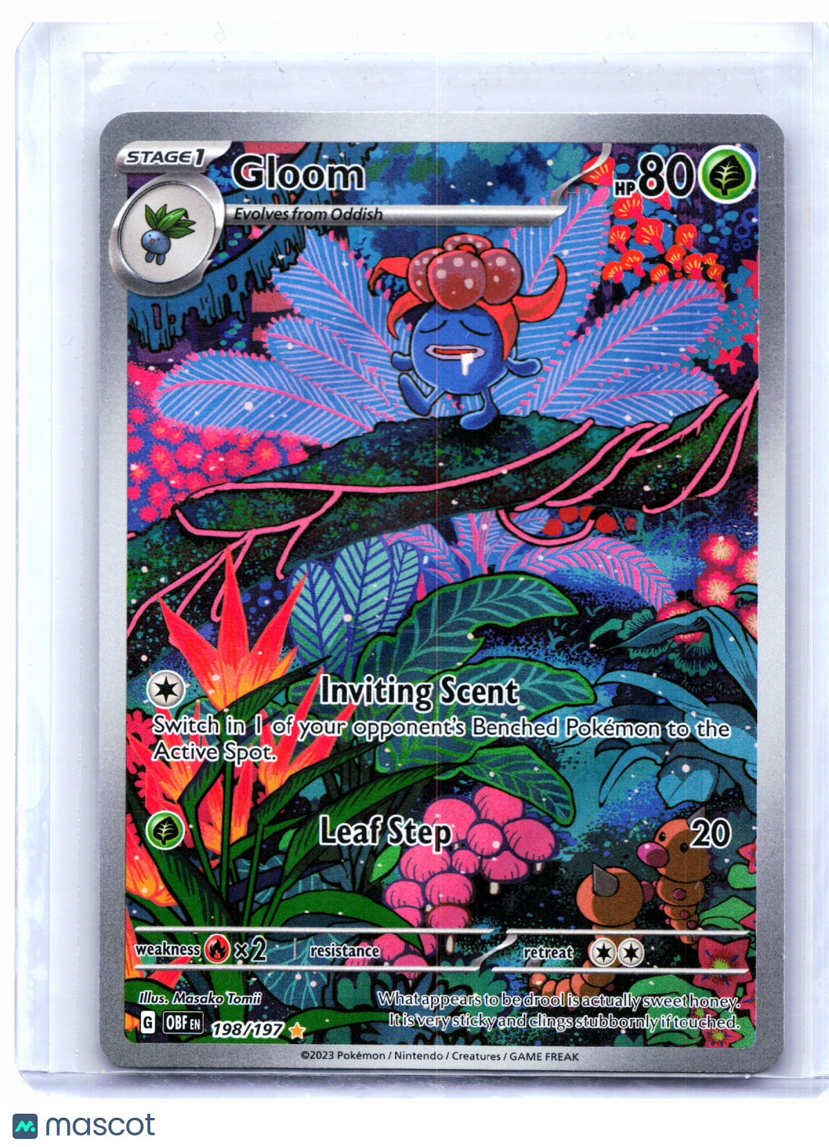 2023 Pokemon—Gloom #198/197 Obsidian Flames—Illustration Rare Holo