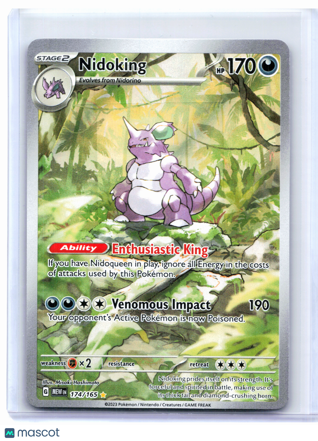 2023 Pokemon—Nidoking #174/165 Scarlet & Violet 151—Illustration Rare Holo