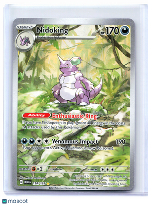 2023 Pokemon—Nidoking #174/165 Scarlet & Violet 151—Illustration Rare Holo