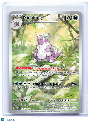 2023 Pokemon—Nidoking #174/165 Scarlet & Violet 151—Illustration Rare Holo