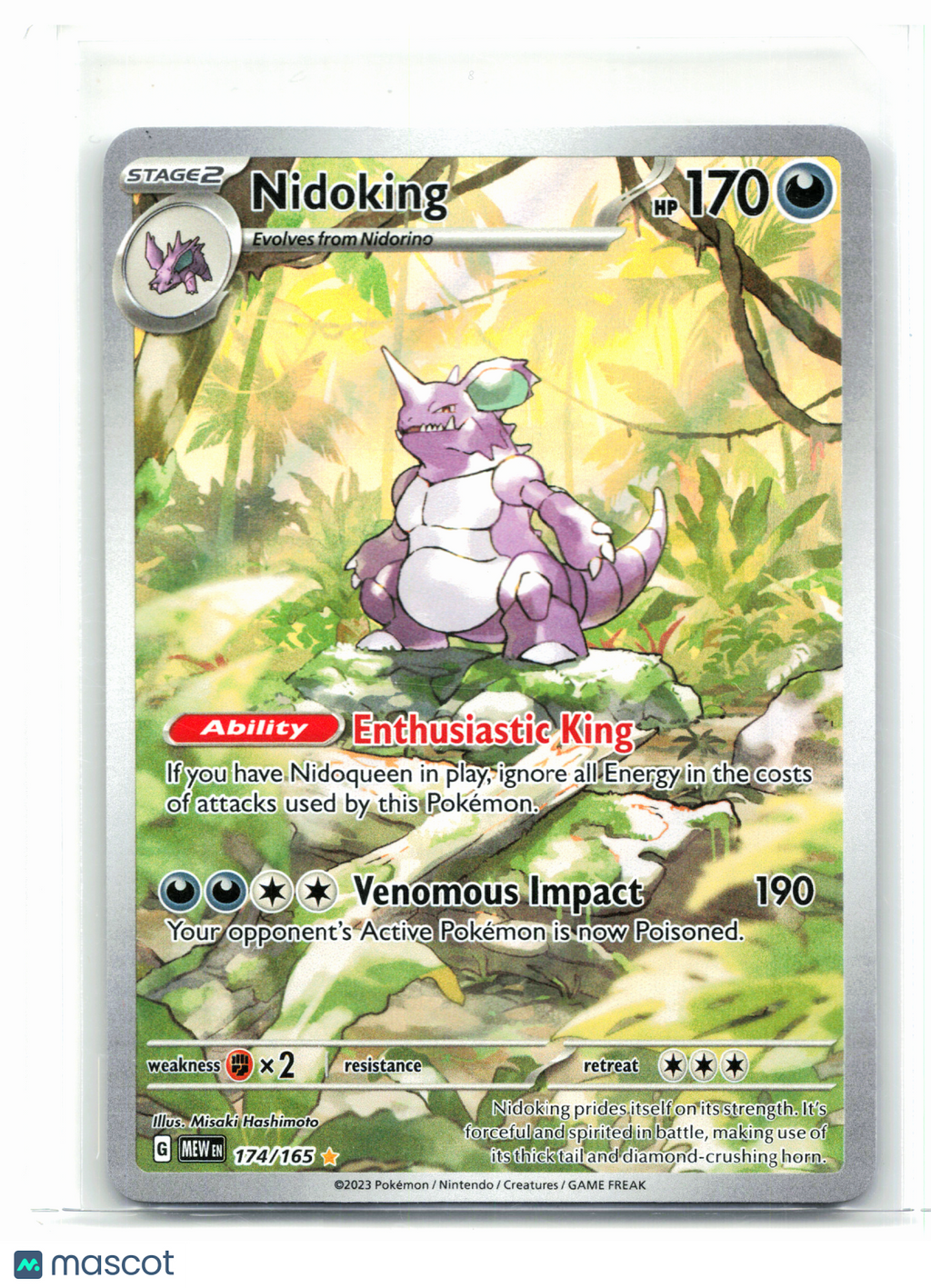 2023 Pokemon—Nidoking #174/165 Scarlet & Violet 151—Illustration Rare Holo
