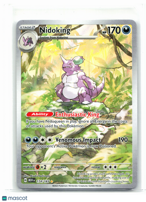 2023 Pokemon—Nidoking #174/165 Scarlet & Violet 151—Illustration Rare Holo