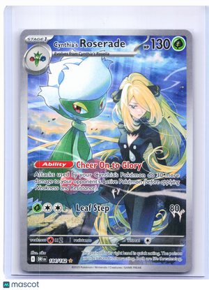 2025 Pokemon—Cynthia's Roserade #184/182 Destined Rivals—Illustration Rare Holo