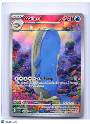 2025 Pokemon—Wailord #162/159 Journey Together—Illustration Rare Holo