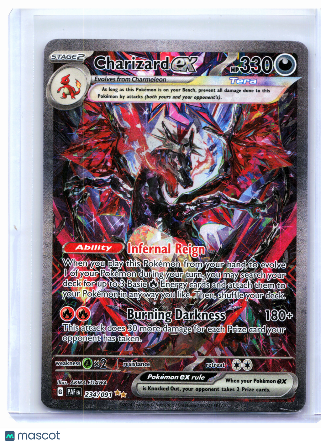 2024 Pokemon—Charizard ex #234/091 Paldean Fates—Special Illustration Rare Holo