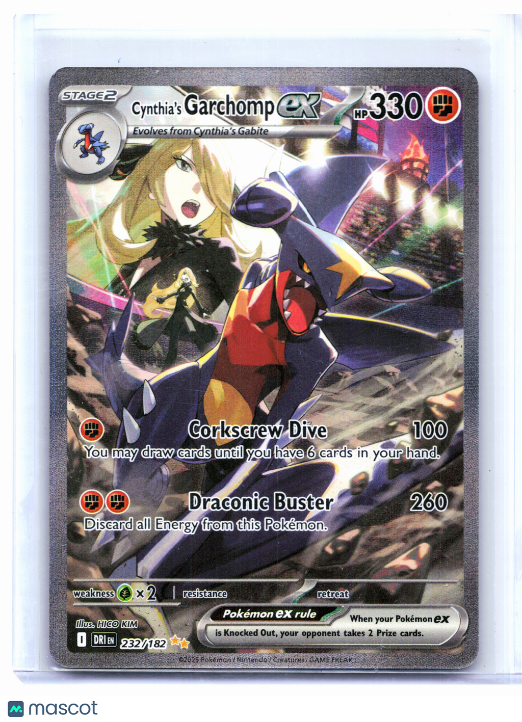 2025 Pokemon—Cynthia's Garchomp ex #232/182 Destined Rivals—SIR Holo