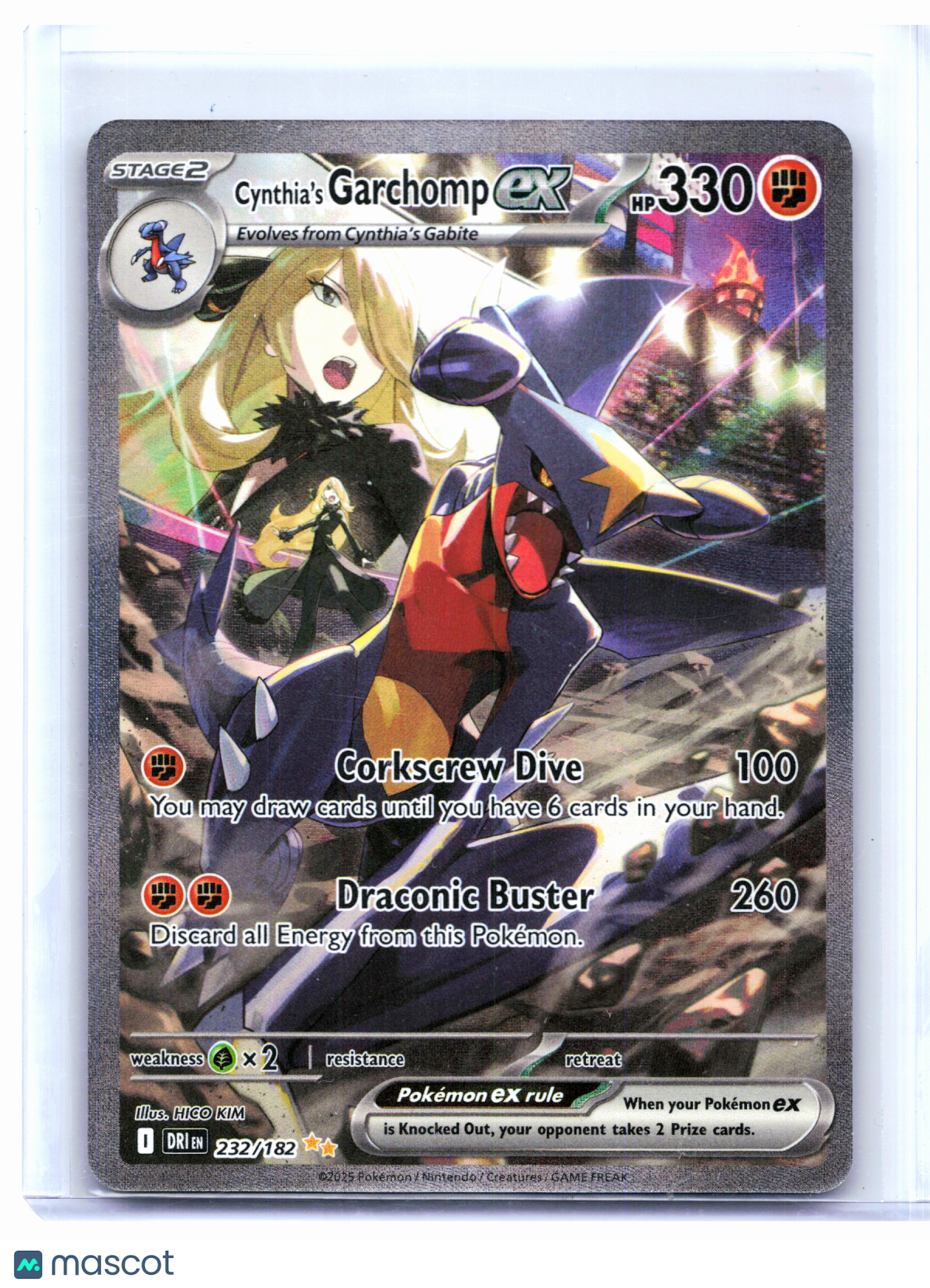 2025 Pokemon—Cynthia's Garchomp ex #232/182 Destined Rivals—SIR Holo