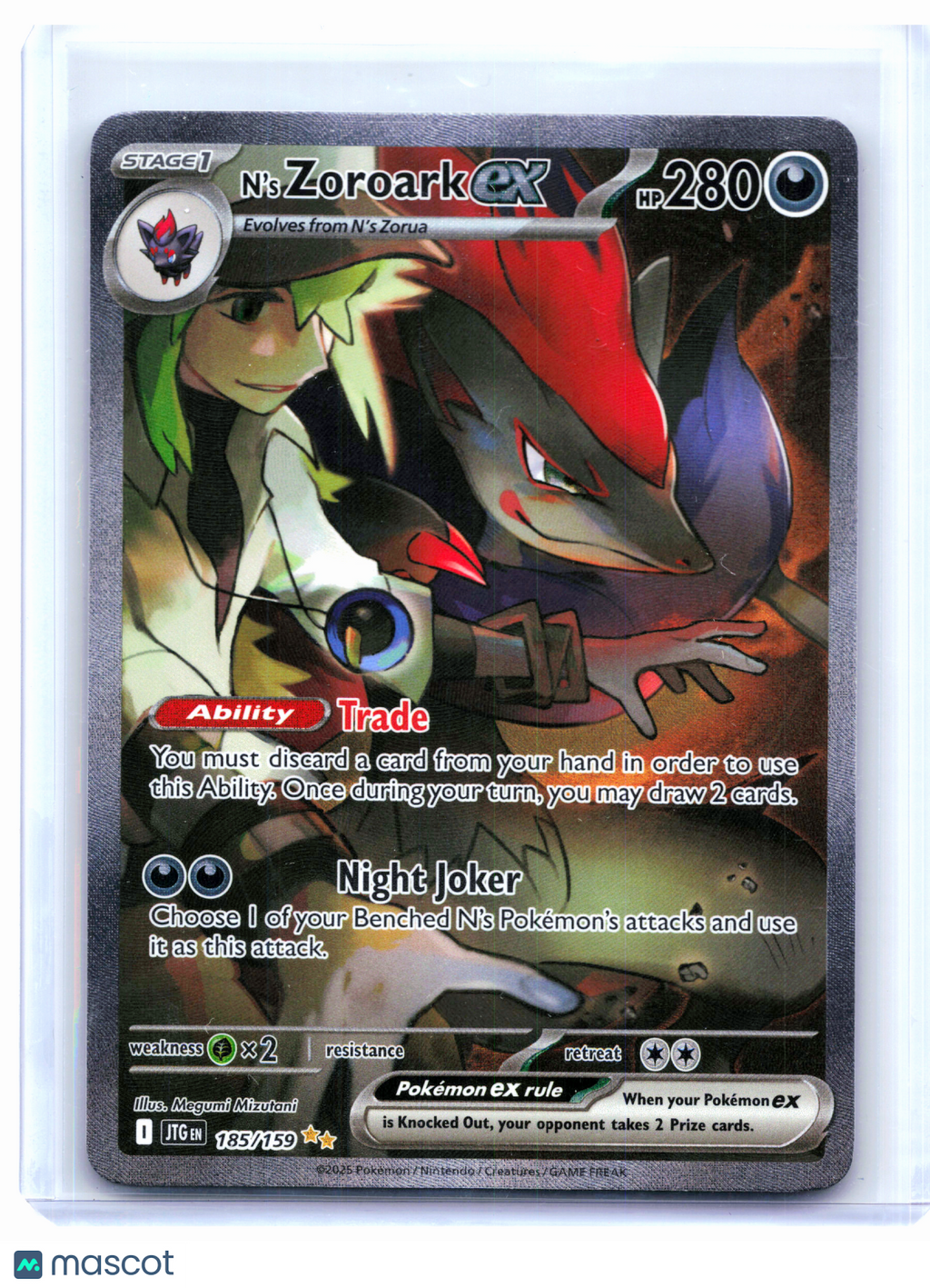 2025 Pokemon—N's Zoroark ex #185/159 Journey Together—Special Illustration Rare