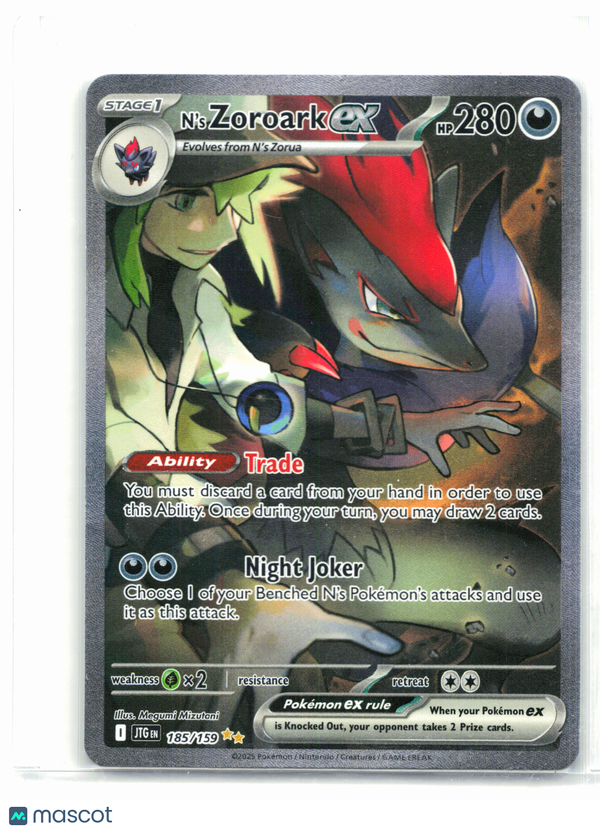 2025 Pokemon—N's Zoroark ex #185/159 Journey Together—Special Illustration Rare