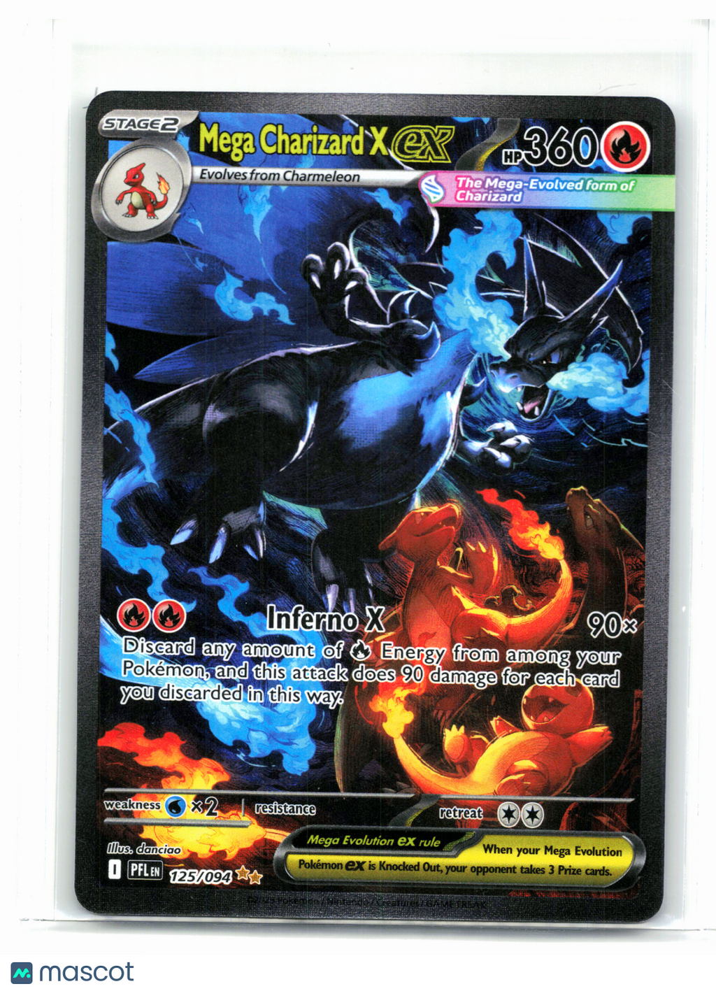 2025 Pokemon—Mega Charizard X ex #125/094 Phantasmal Flames—SIR Holo