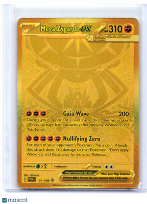 2026 Pokemon—Mega Zygarde ex #124/088 Perfect Order—Mega Hyper Rare Gold