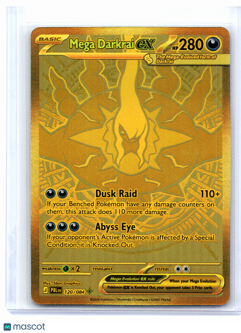 2026 Pokemon—Mega Darkrai ex #120/084 Pitch Black—Mega Hyper Rare Gold
