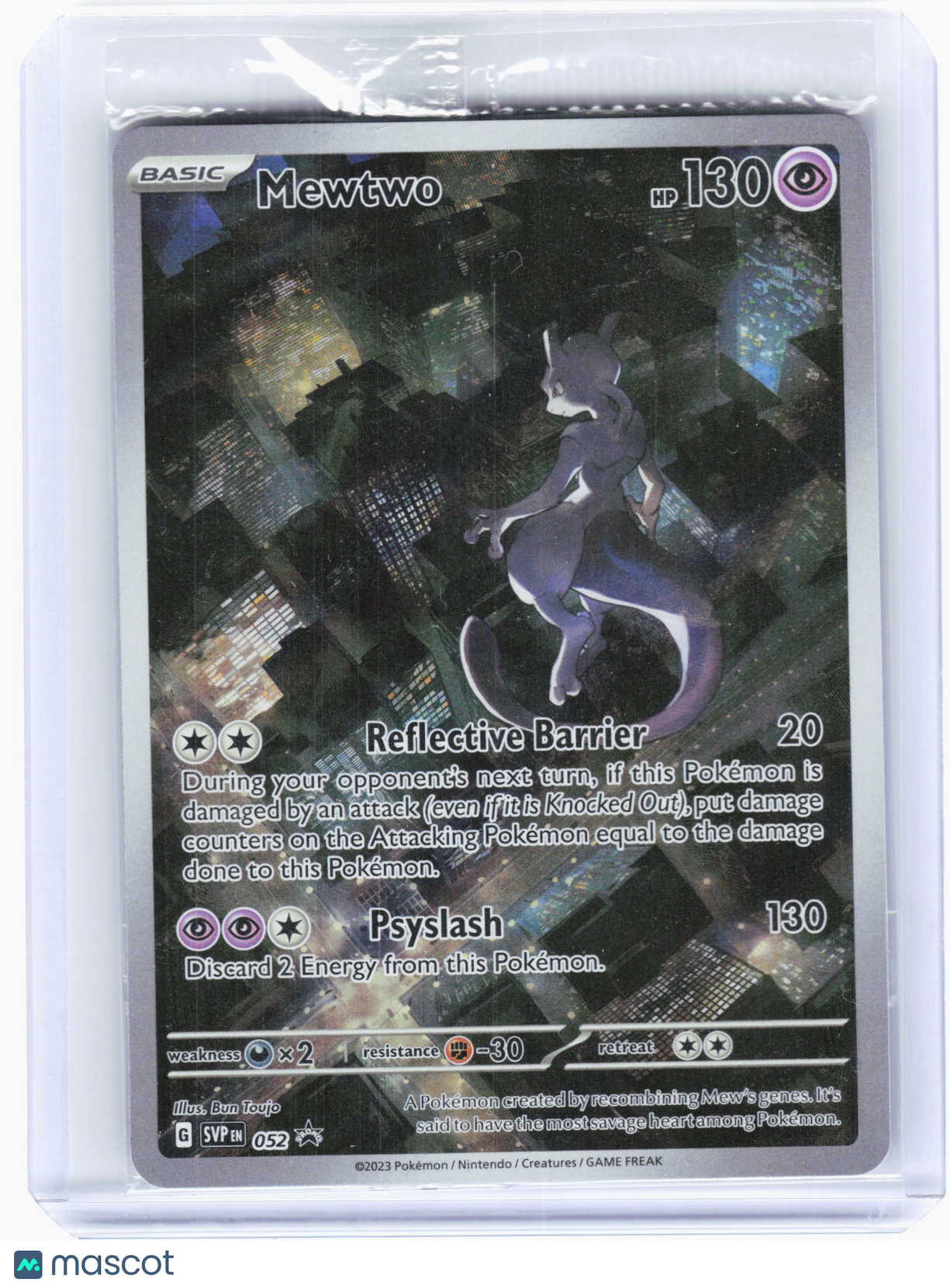 2023 Pokemon—Mewtwo #052 Scarlet & Violet—Black Star Promo Holo (Sealed)