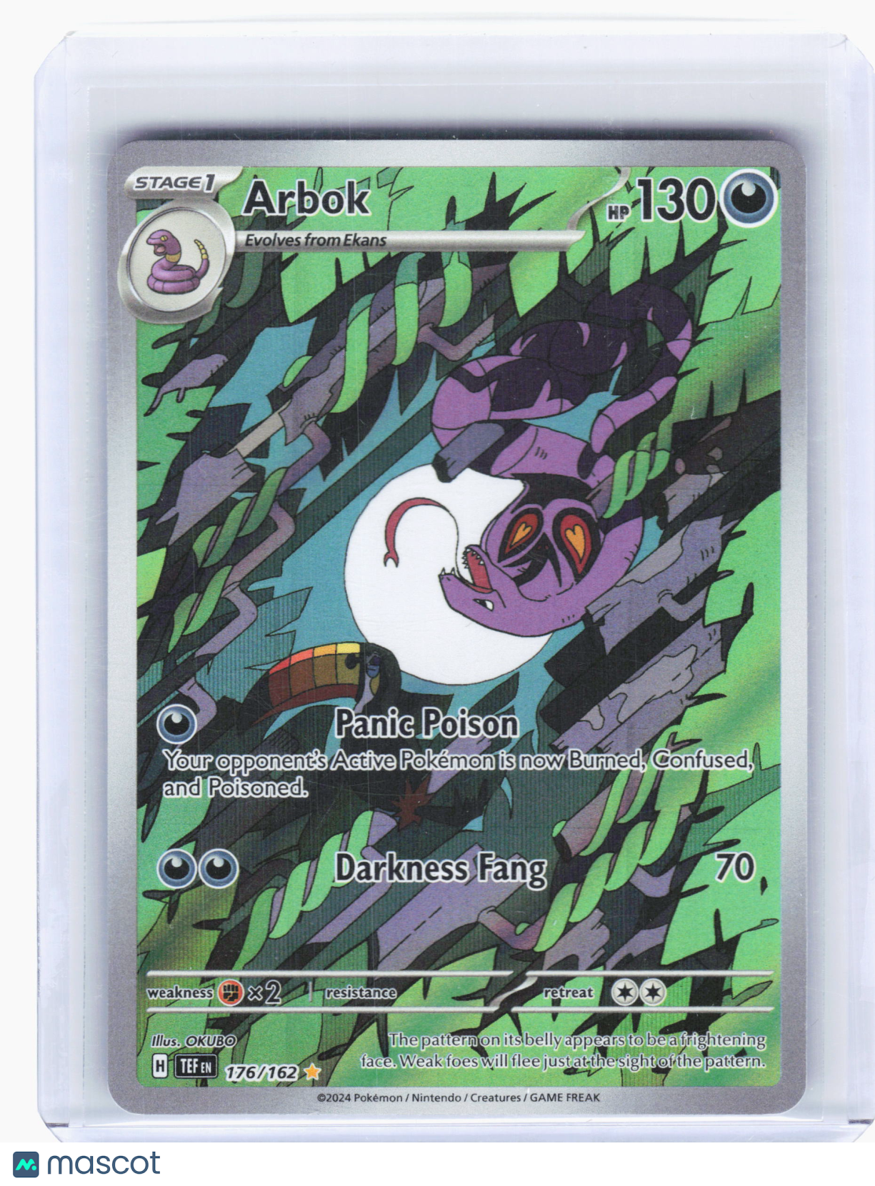 2024 Pokemon—Arbok #176 Temporal Forces—Illustration Rare Holo