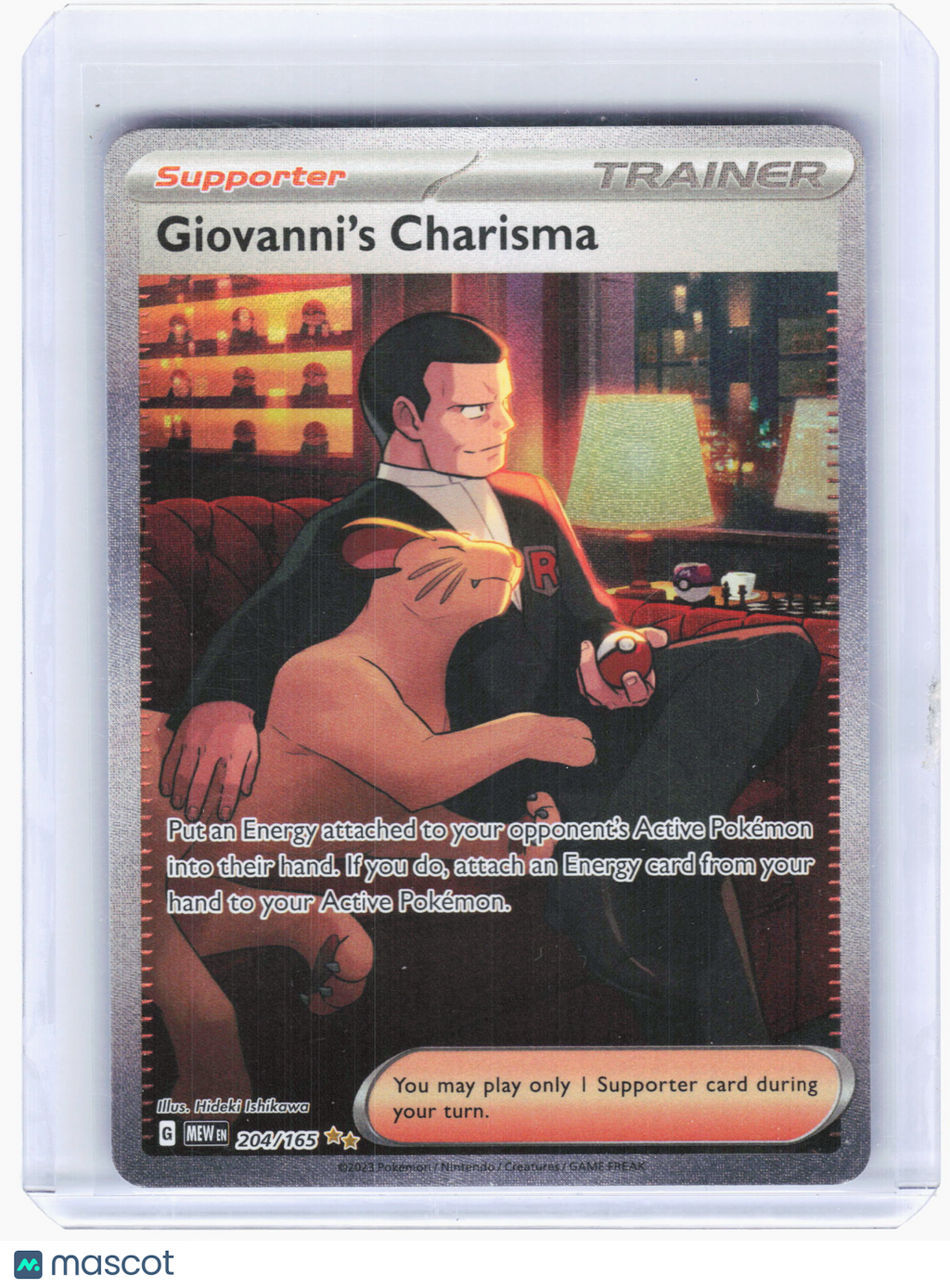 2023 Pokemon—Giovanni's Charisma #204 Scarlet & Violet 151—SIR Holo