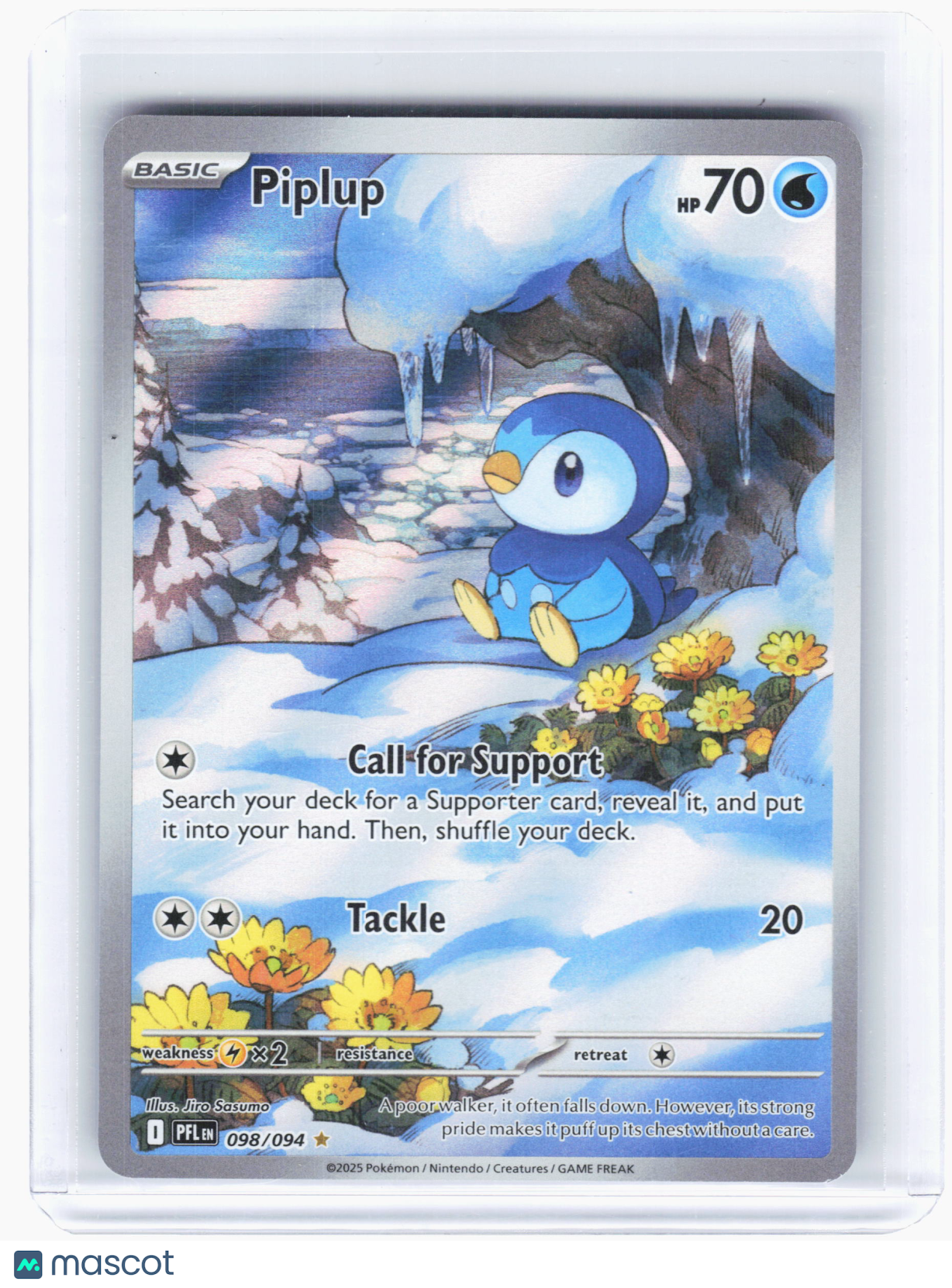 2025 Pokemon—Piplup #98 Phantasmal Flames—Illustration Rare Holo