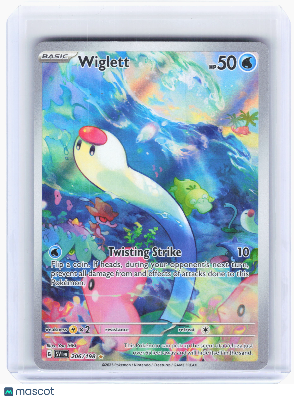 2023 Pokemon—Wiglett #206 Scarlet & Violet Base Set—Illustration Rare Holo