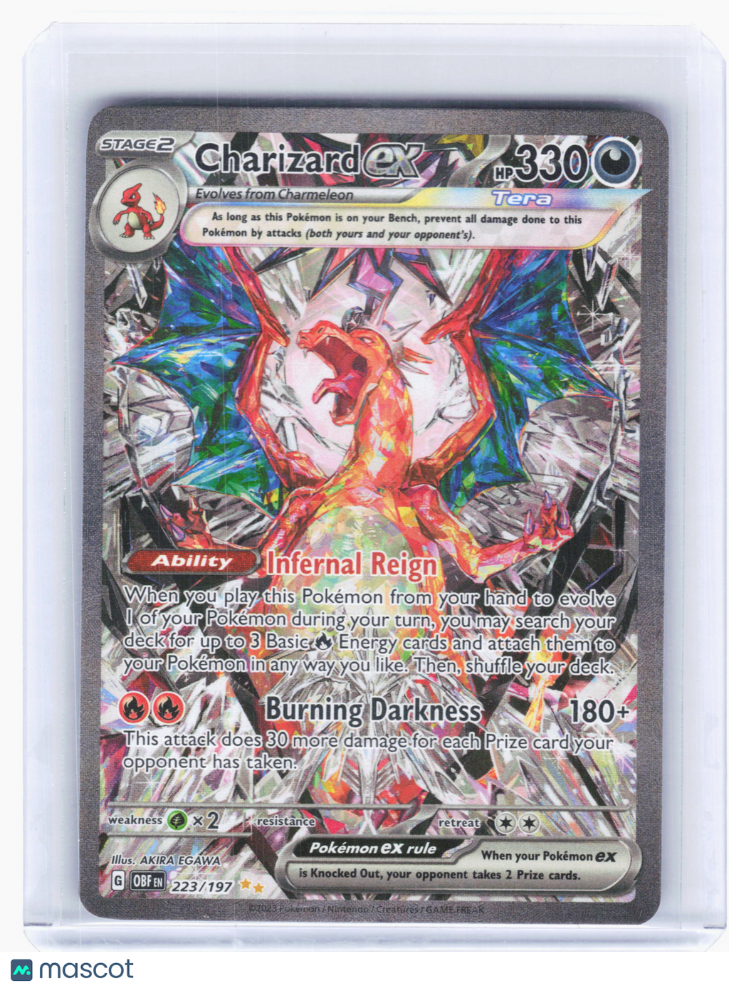 2023 Pokemon—Charizard ex #223 Obsidian Flames—Special Illustration Rare Holo