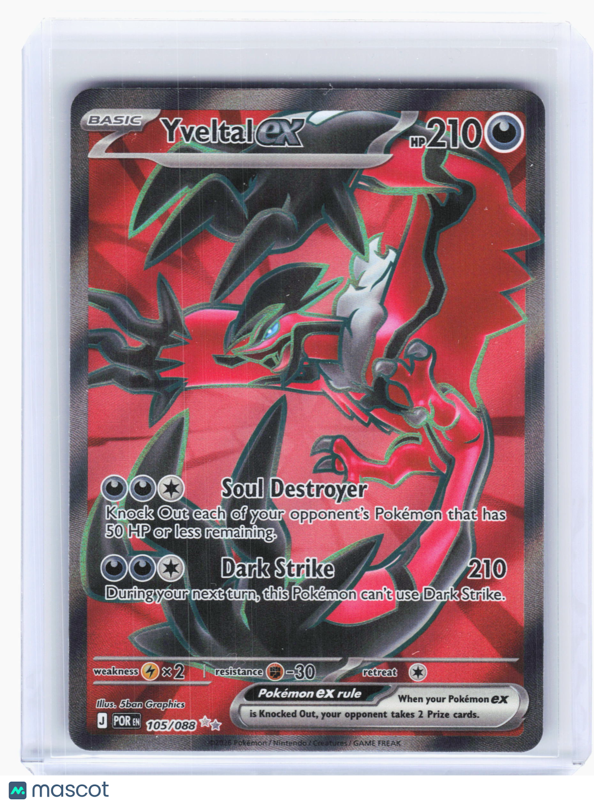 2026 Pokemon—Yveltal ex #105 Perfect Order—Ultra Rare Holo