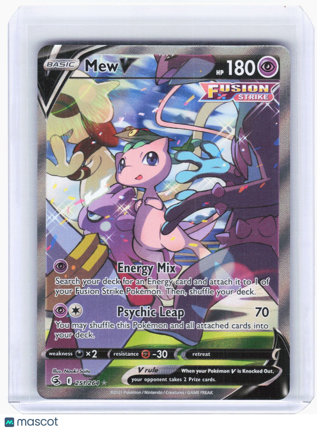 2021 Pokemon—Mew V #251 Fusion Strike—Ultra Rare Holo