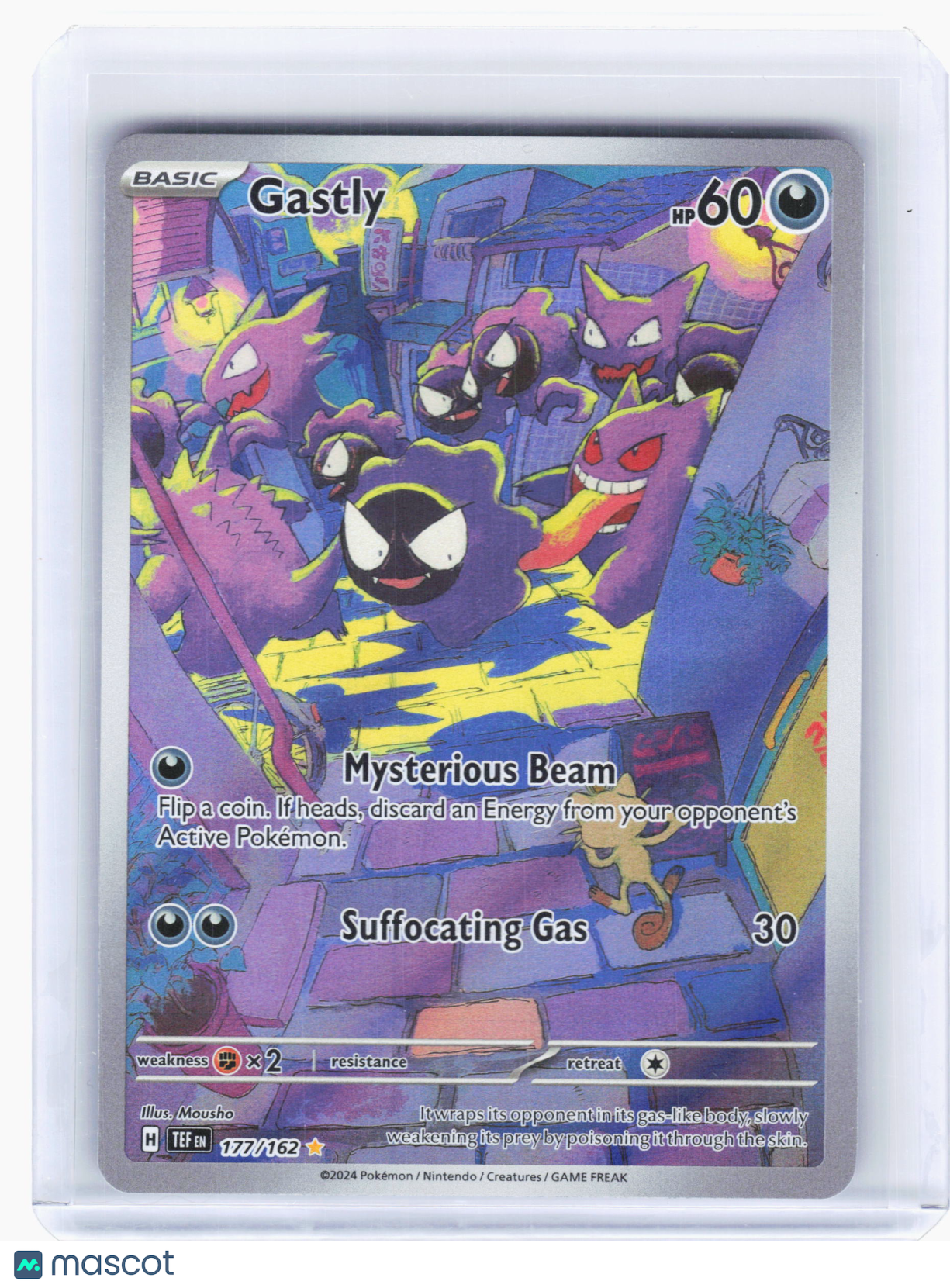 2024 Pokemon—Gastly #177 Temporal Forces—Illustration Rare Holo