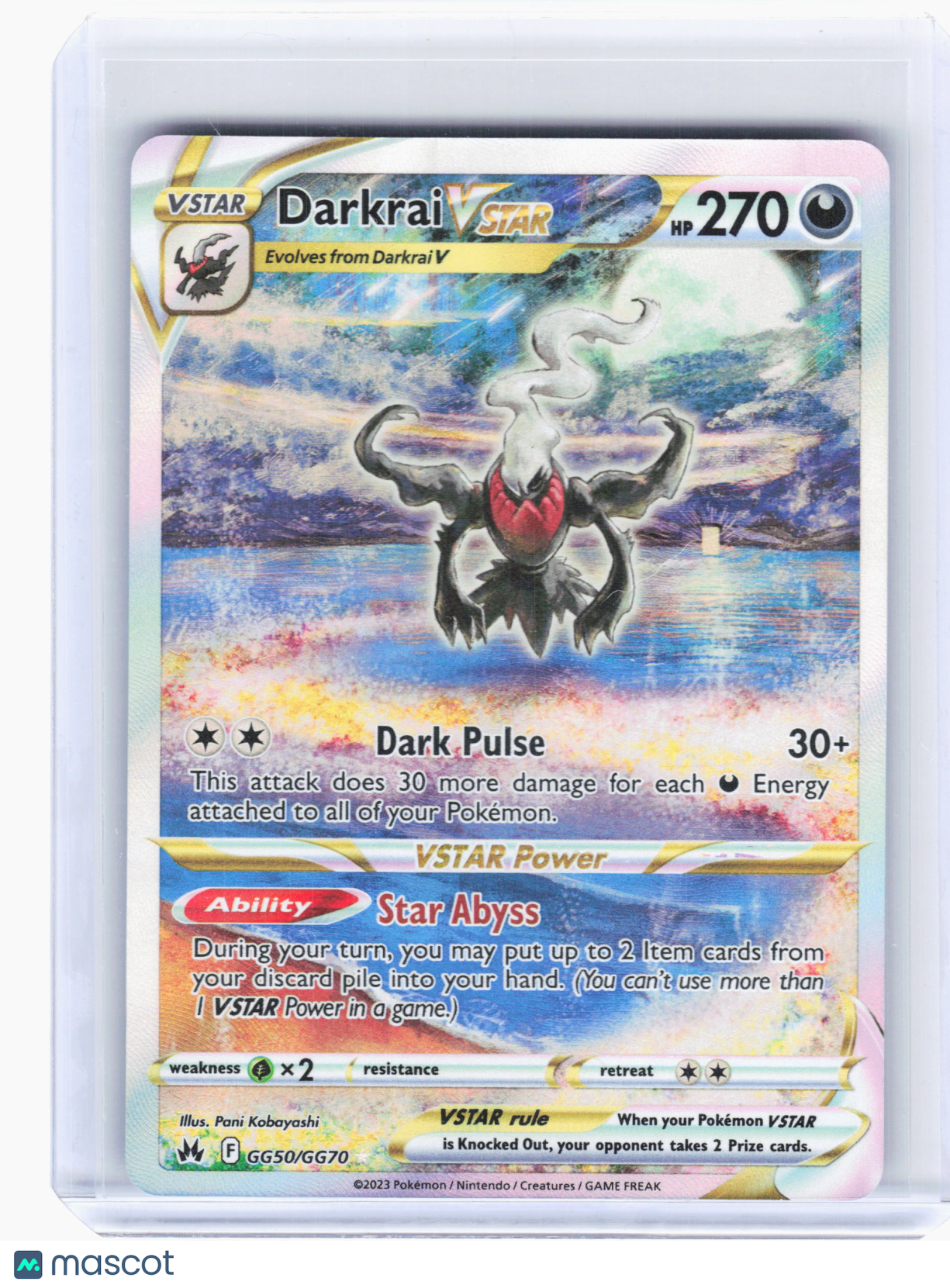 2023 Pokemon—Darkrai VSTAR #GG50 Crown Zenith: Galarian Gallery—Ultra Rare Holo