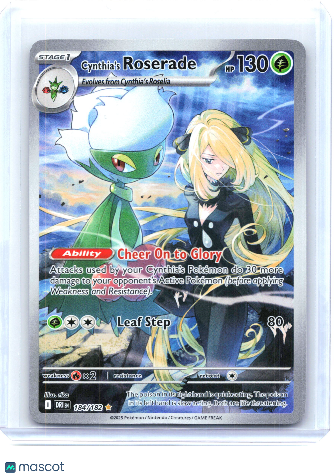 2025 Cynthia's Roserade #184/182 Destined Rivals—Illustration Rare Holo [LP]