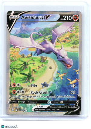 2022 Pokemon—Aerodactyl V #180/196 Lost Origin—Ultra Rare Holo [Damaged]