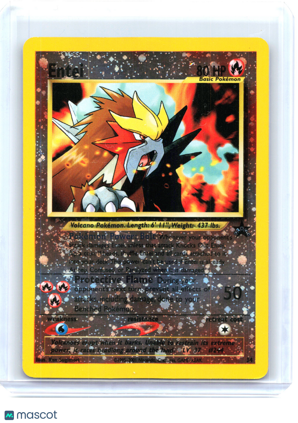 2001 Pokemon—Entei #34/53 Wizards—Promo Reverse Holo [Damaged]