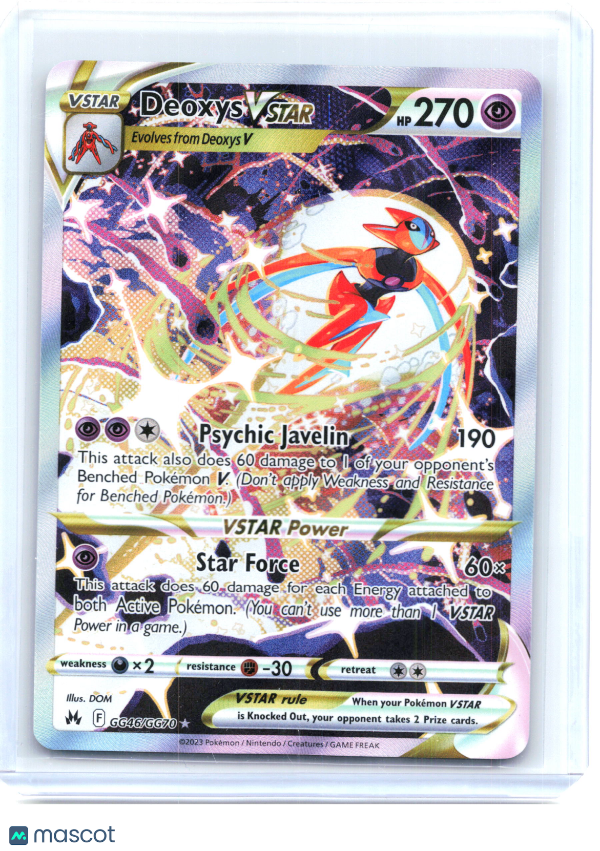 2023 Deoxys VSTAR #GG46/GG70 Crown Zenith: Galarian Gallery—Ultra Rare Holo