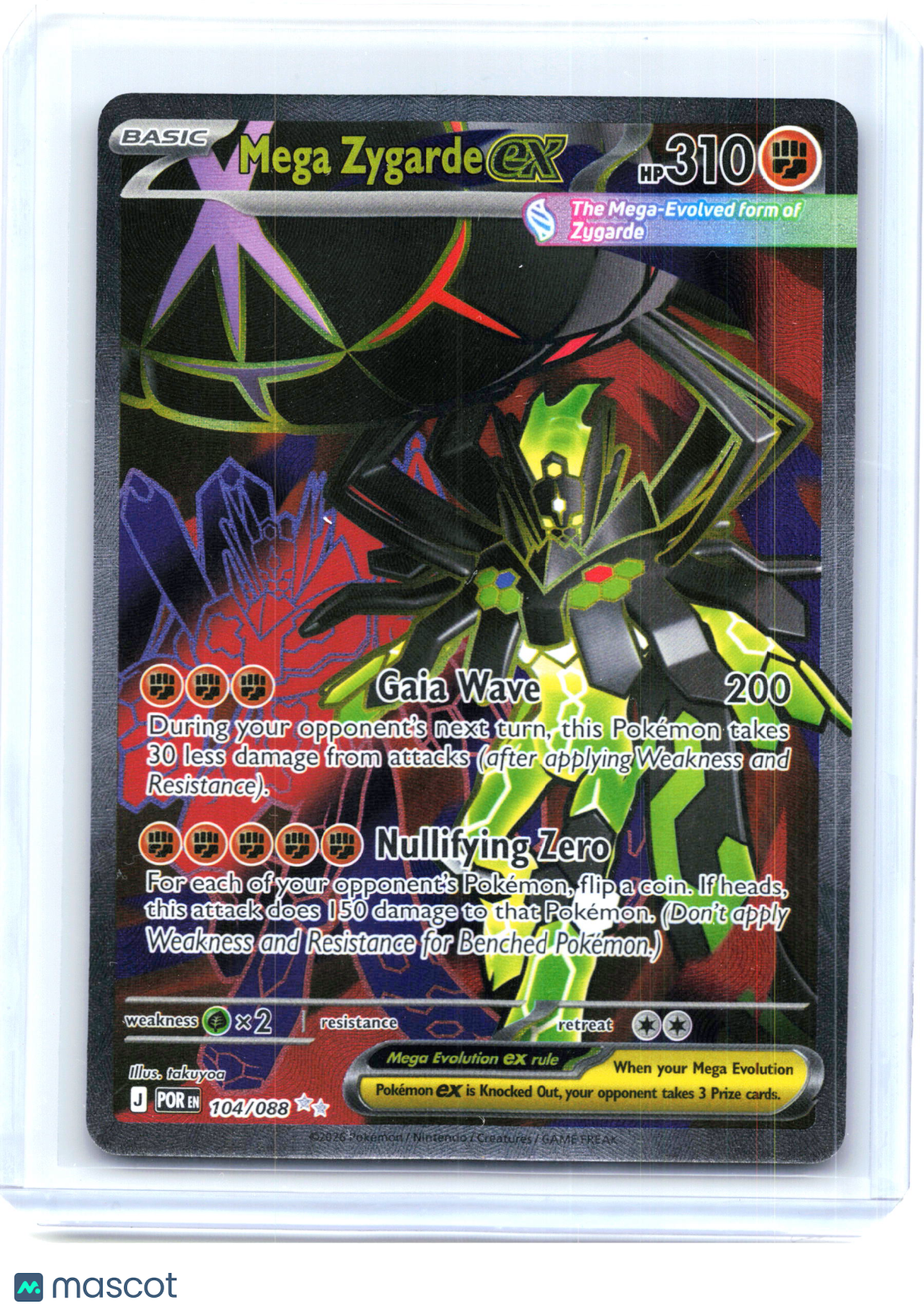 2026 Pokemon—Mega Zygarde ex #104/088 Perfect Order—Ultra Rare Holo