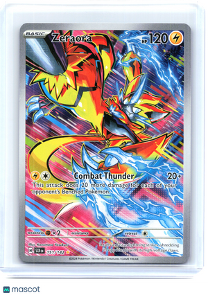 2024 Pokemon—Zeraora #151/142 Stellar Crown—Illustration Rare Holo