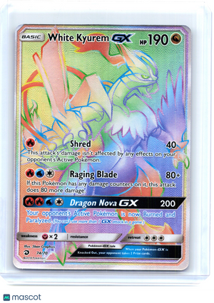2018 Pokemon—White Kyurem GX #74/70 Dragon Majesty—Secret Rare Holo