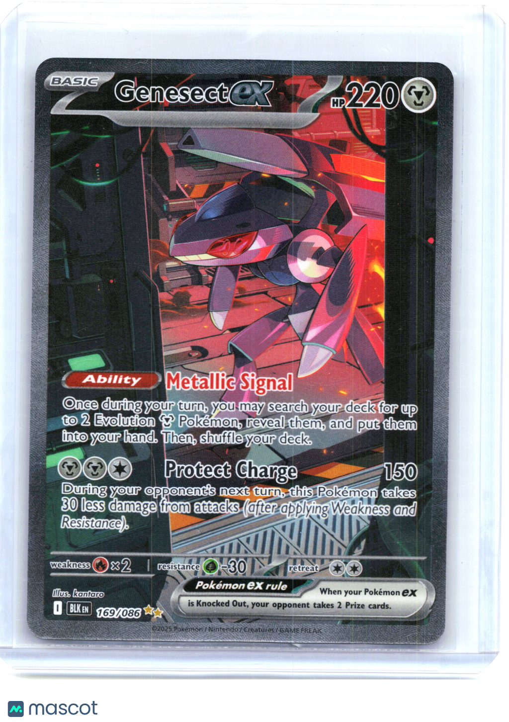 2025 Pokemon—Genesect ex #169/086 Black Bolt—Special Illustration Rare Holo