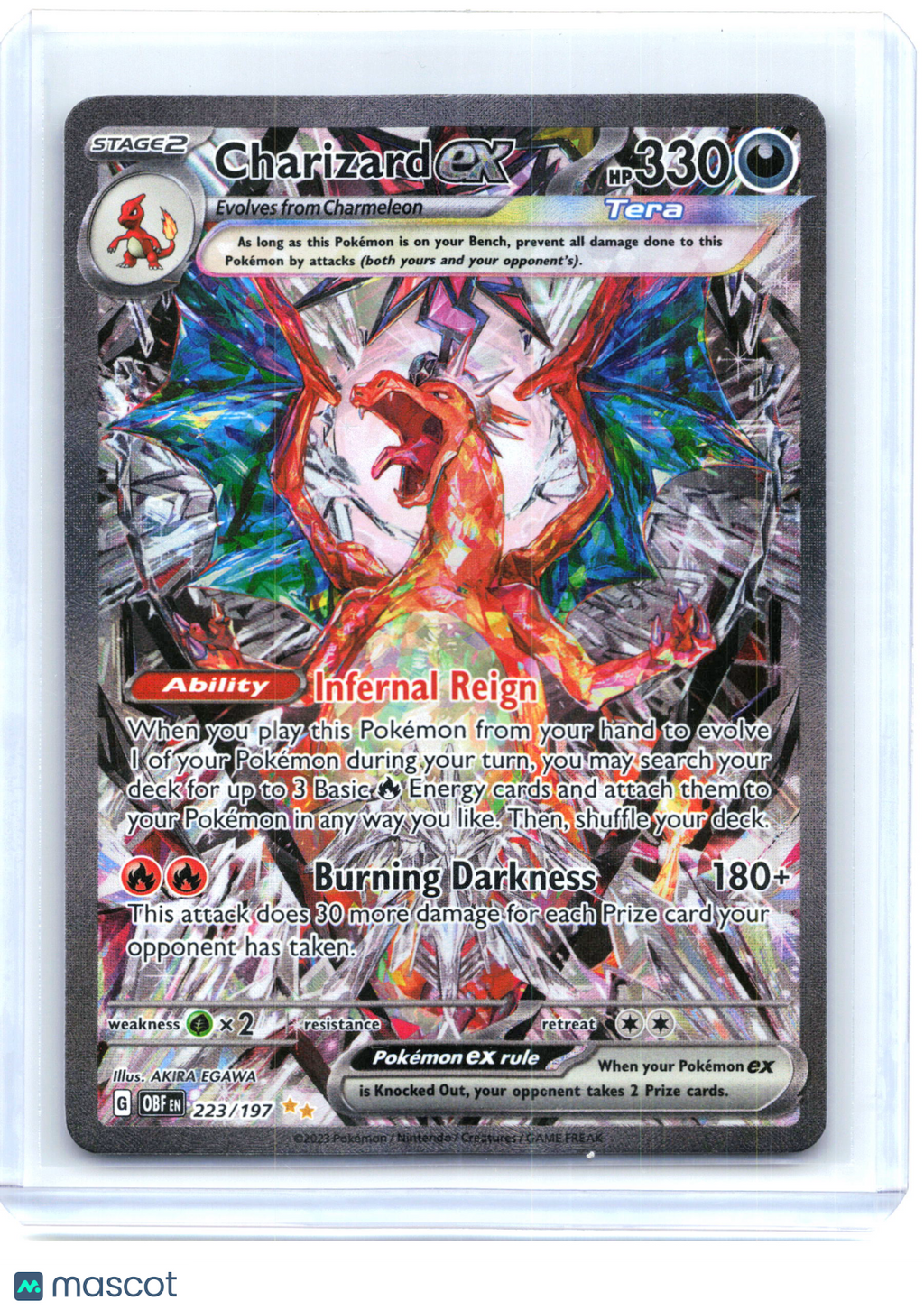 2023 Charizard ex #223/197 Obsidian Flames—Special Illustration Rare Holo [LP]