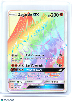 2018 Pokemon—Zygarde GX #136/131 Forbidden Light—Secret Rare Holo [LP]