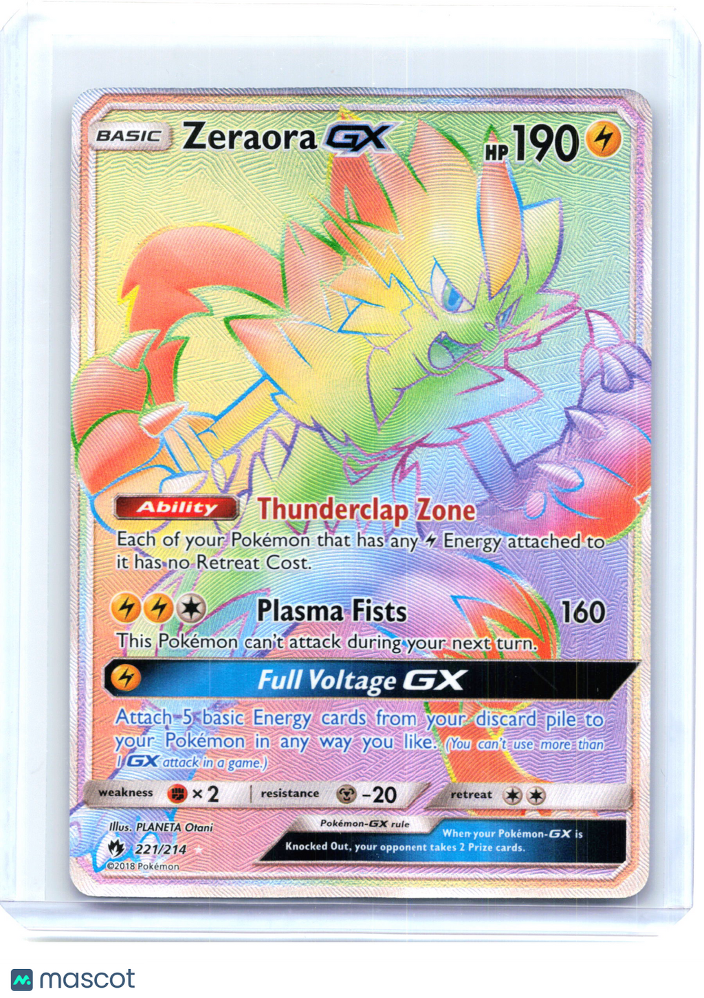 2018 Zeraora GX #221/214 Lost Thunder—Secret Rare Holo [Moderately Played]