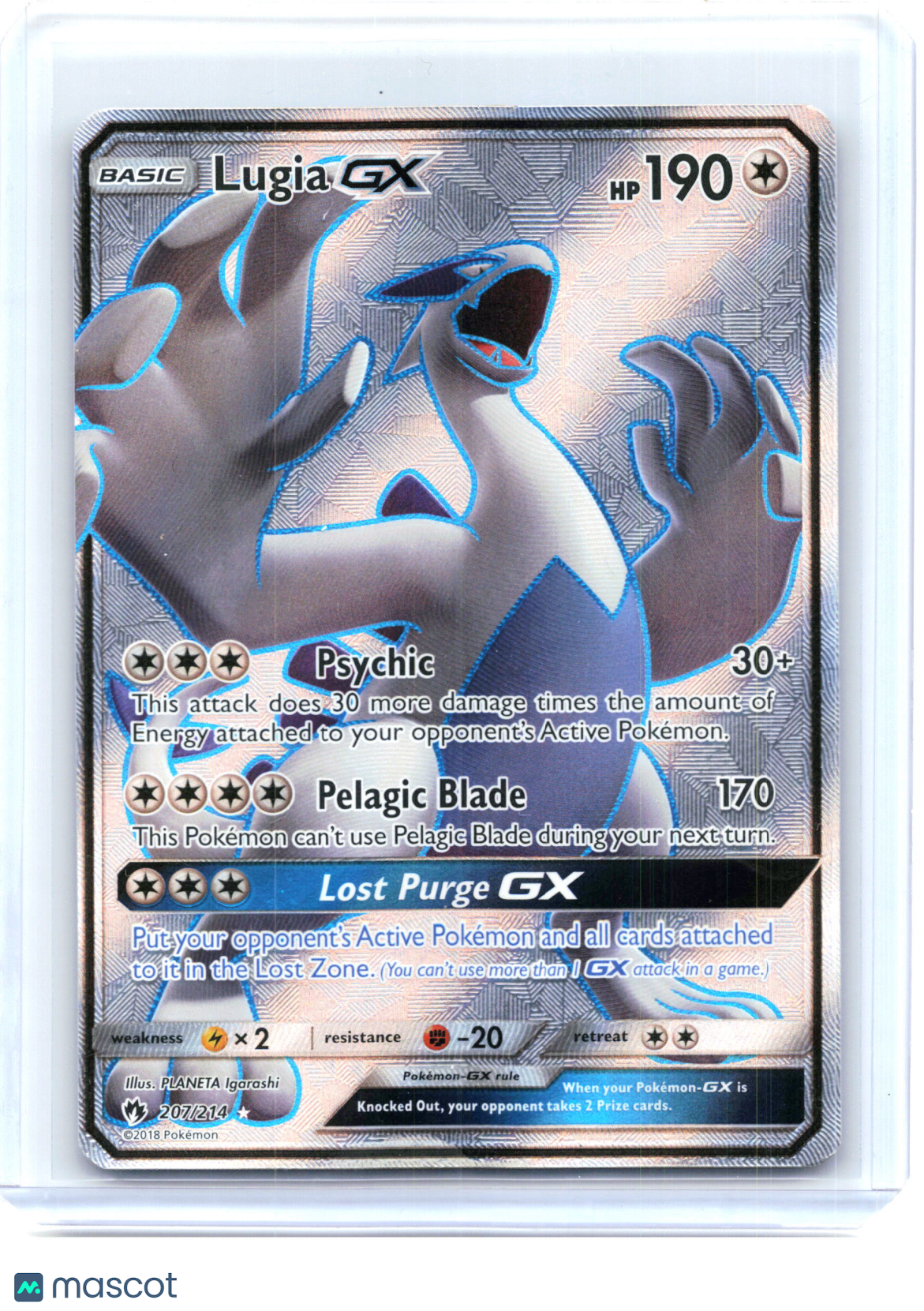 2018 Pokemon—Lugia GX #207/214 Lost Thunder—Ultra Rare Holo [Damaged]
