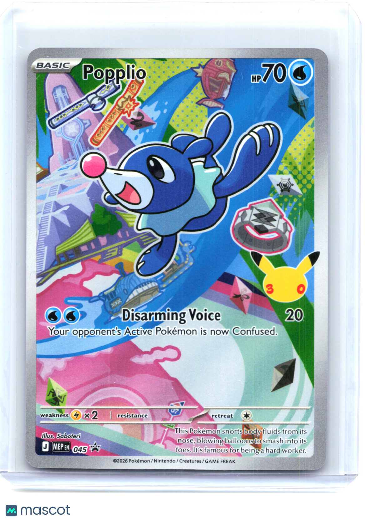 2026 Pokemon—Popplio #045 Mega Evolution Promo—Black Star Promo Holo