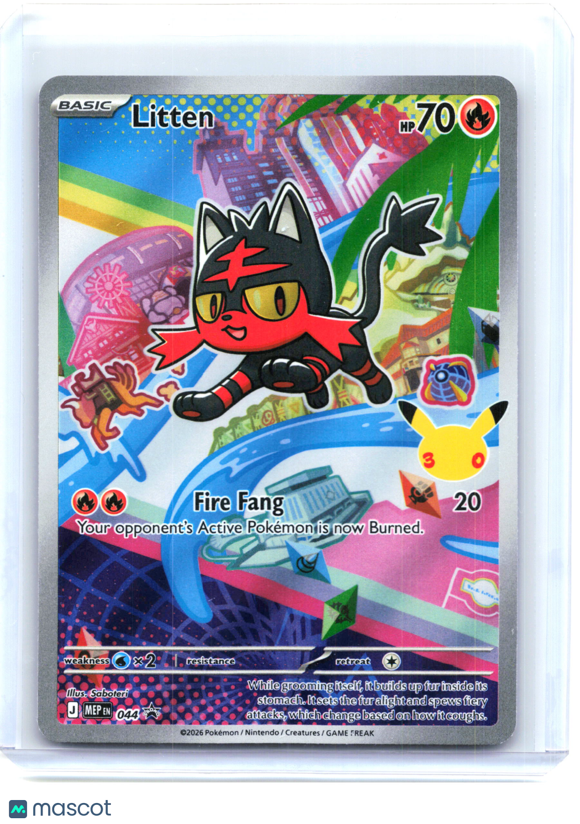 2026 Pokemon—Litten #044 Mega Evolution Promo—Black Star Promo Holo