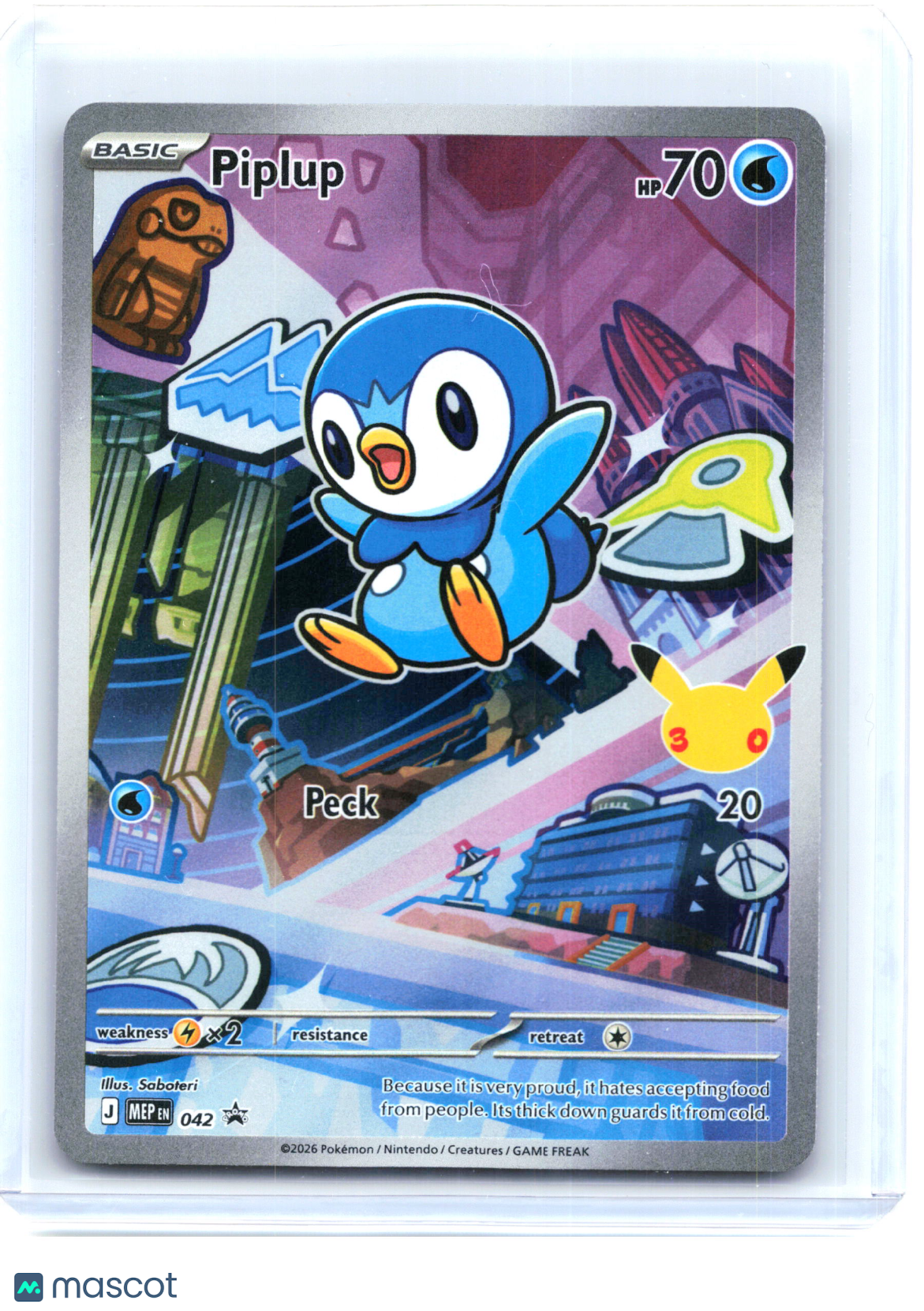 2026 Pokemon—Piplup #042 Mega Evolution Promo—Black Star Promo Holo