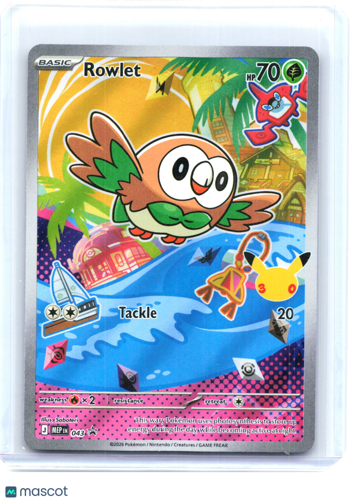 2026 Pokemon—Rowlet #043 Mega Evolution Promo—Black Star Promo Holo
