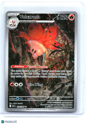 2025 Pokemon—Volcarona #100/086 Black Bolt—Illustration Rare Holo