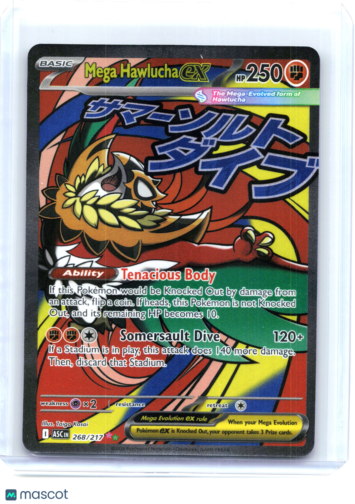 2026 Pokemon—Mega Hawlucha ex #268/217 Ascended Heroes—Mega Attack Rare Holo