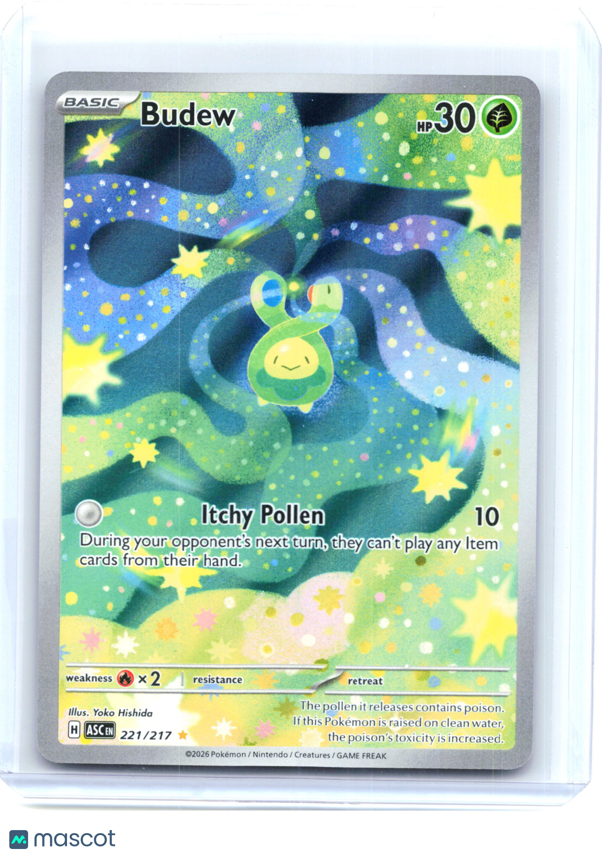 2026 Pokemon—Budew #221/217 Ascended Heroes—Illustration Rare Holo
