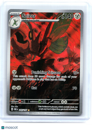 2023 Pokemon—Scizor #205/197 Obsidian Flames—Illustration Rare Holo