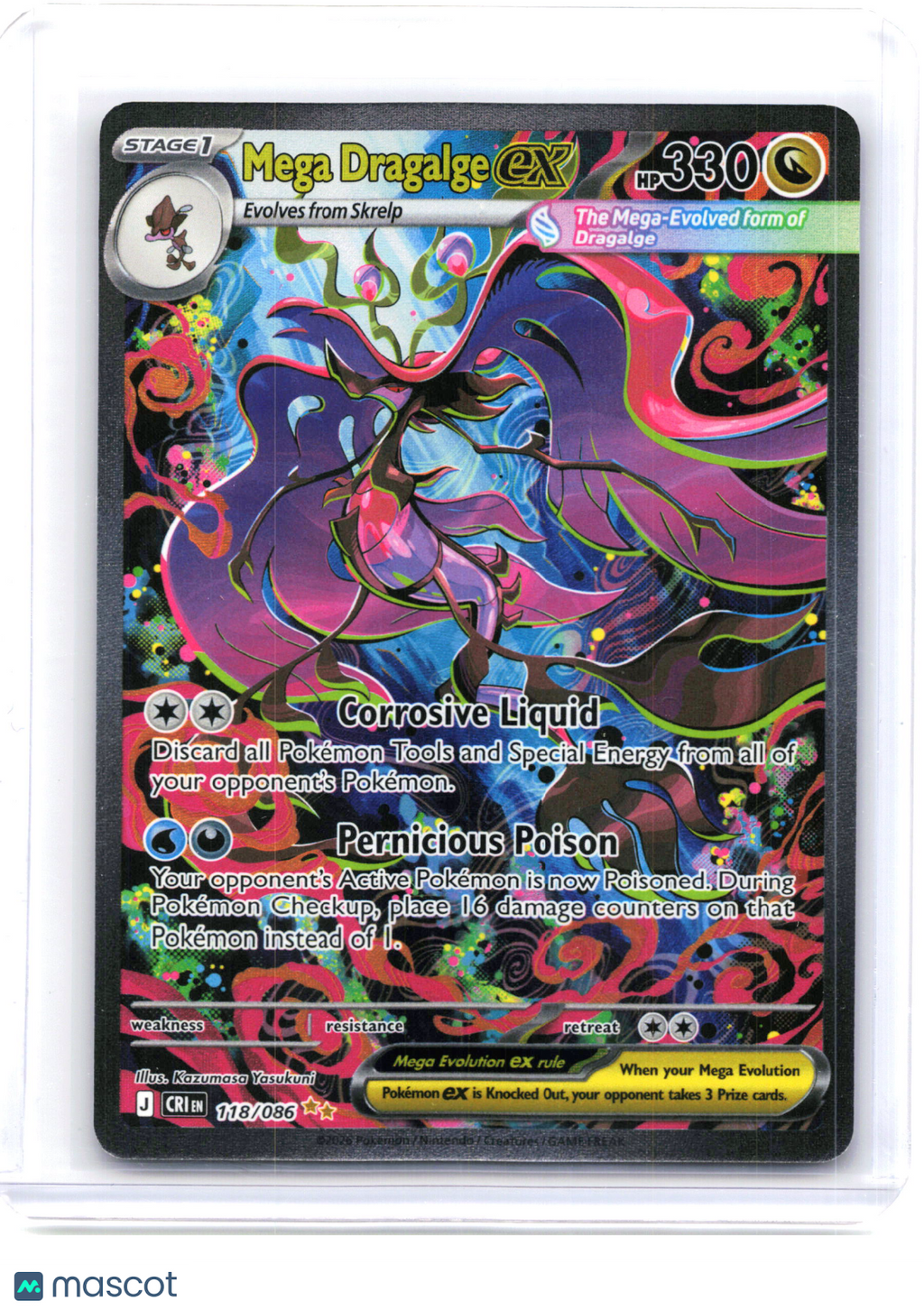2026 Mega Dragalge ex #118/086 Chaos Rising—Special Illustration Rare Holo