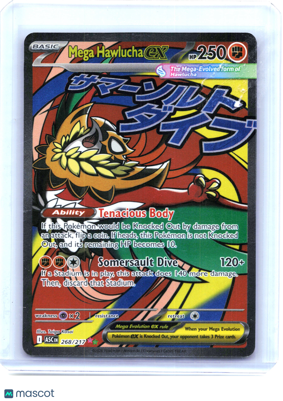 2026 Pokemon—Mega Hawlucha ex #268/217 Ascended Heroes—Mega Attack Rare Holo