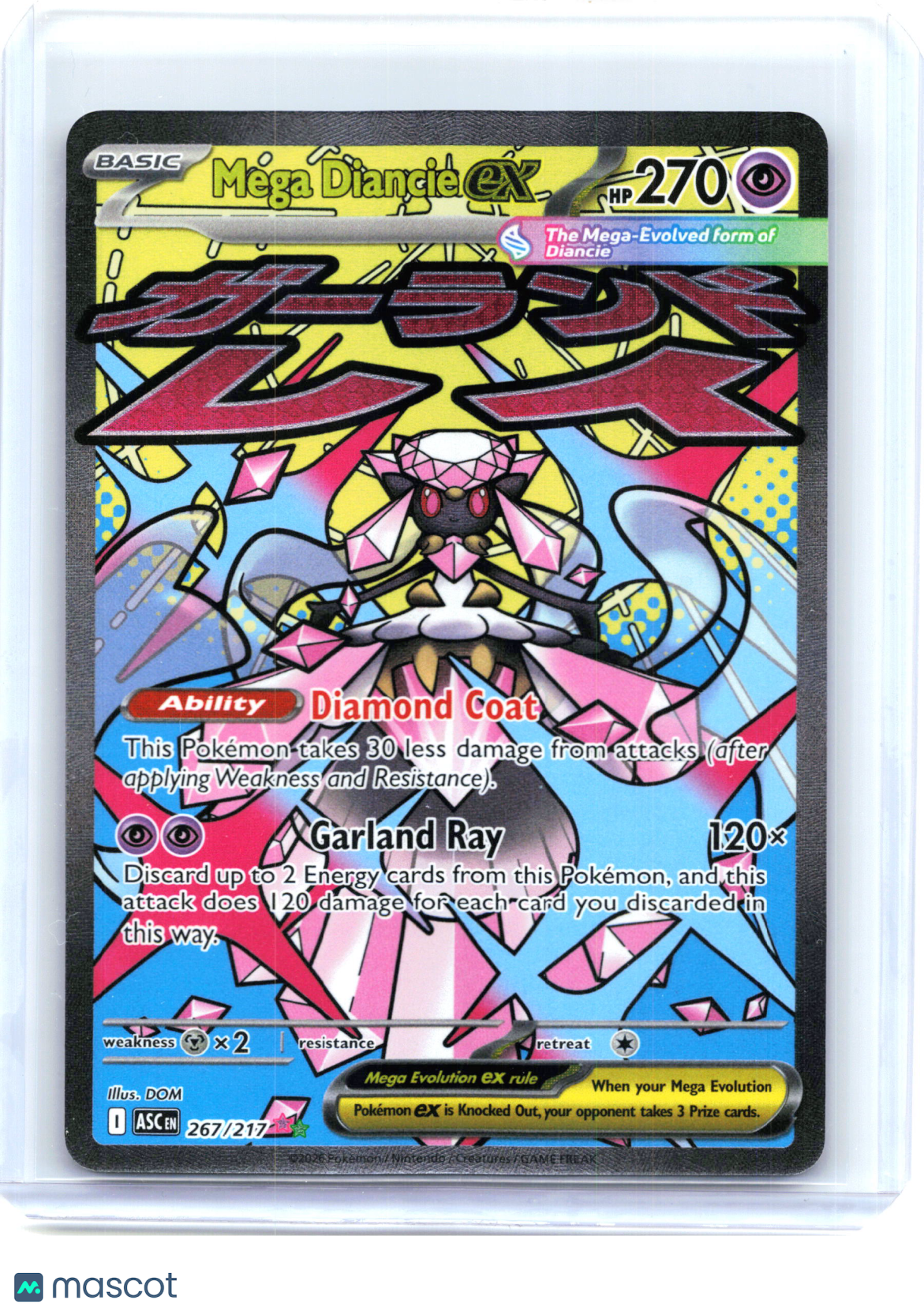 2026 Pokemon—Mega Diancie ex #267/217 Ascended Heroes—Mega Attack Rare Holo
